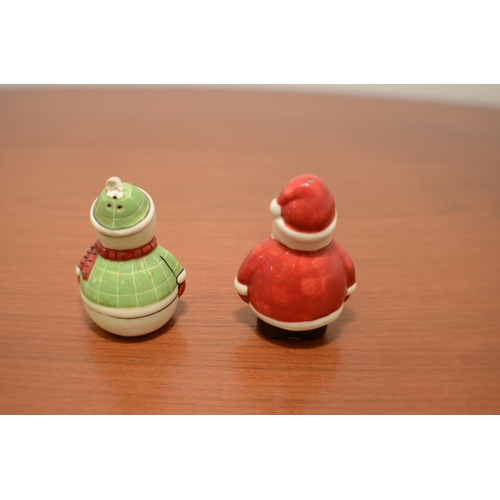 596 - Father Christmas & Snowman Salt and Pepper Set