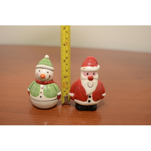 596 - Father Christmas & Snowman Salt and Pepper Set