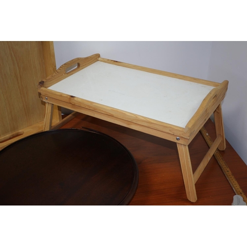 102 - Wooden Lazy Susan, A Tray And A Bed Tray