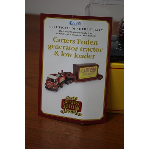 105 - Carters Foden Generator Tractor & Low Loader The Greatest Show On Earth in Box With Certificate of A... 