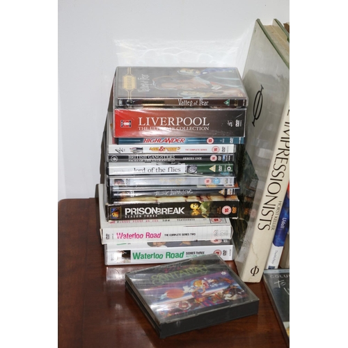 202 - Collection of Mixed Genre Books Plus CD's and DVD's