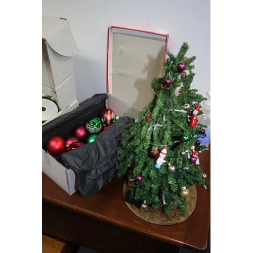 205 - Large Selection of Christmas Garnishes plus Small Tree