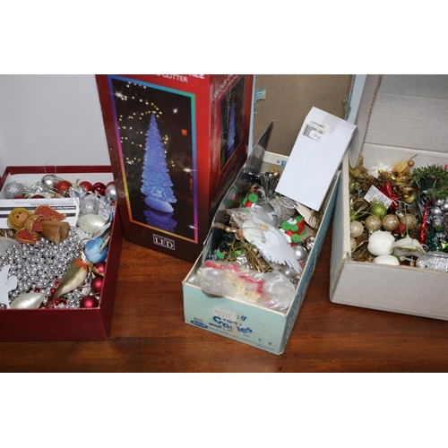 205 - Large Selection of Christmas Garnishes plus Small Tree