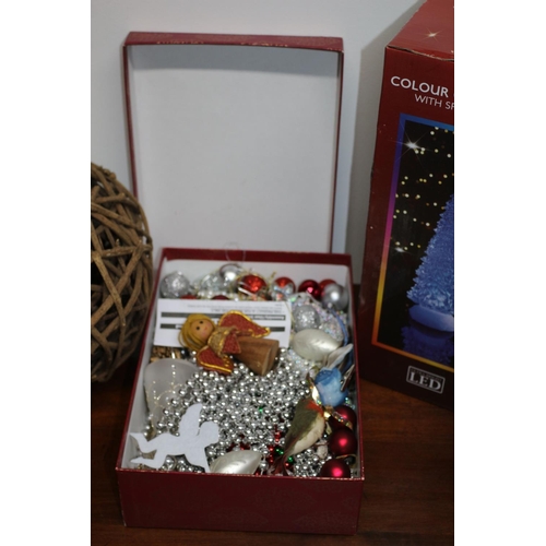 205 - Large Selection of Christmas Garnishes plus Small Tree