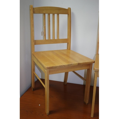 69 - 2 Good Looking Pine Chairs Complete with Wooden Stool