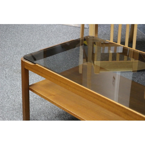 74 - 70'S Mid Century Smoked Glass Top Coffee Table