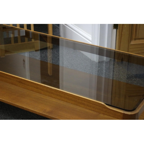 74 - 70'S Mid Century Smoked Glass Top Coffee Table