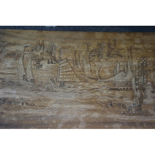 3 - Heavy Solid Wood , Highly Carved, Oriental Trunk. 89cm x 43cmx 41cm