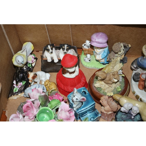 77 - A Box Containing a Selection Of China Animal Figures and ornaments