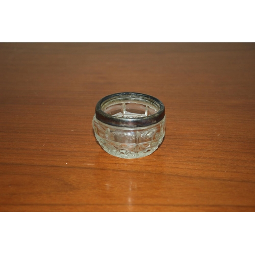 84 - Small Silver Hallmarked Rimmed Glass Pot