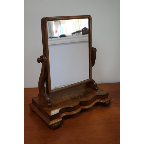 87 - Lovely Antique wooden Vanity Dresser Mirror