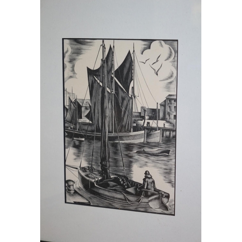 89 - A Harbour Scene by Agnes Miller Parker Engraving dated 1937 29.5 cm x 24 cm