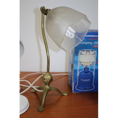 99 - Brass Table Lamp, Angle Poise, Camping Lights Plus Camping Stove