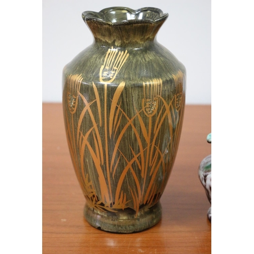 498 - Small vintage West German jug and a hand-painted vase