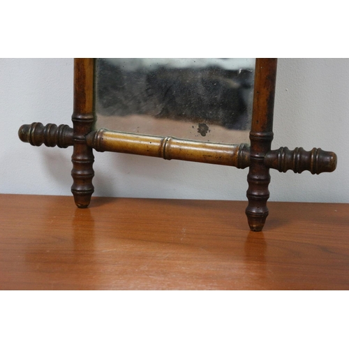 527 - Antique Bamboo Mirror 40x35 cm