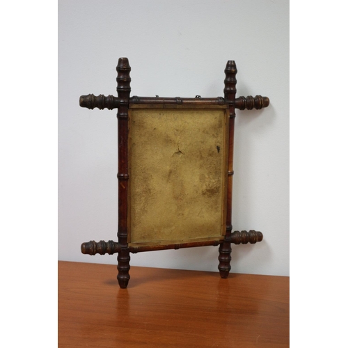 527 - Antique Bamboo Mirror 40x35 cm