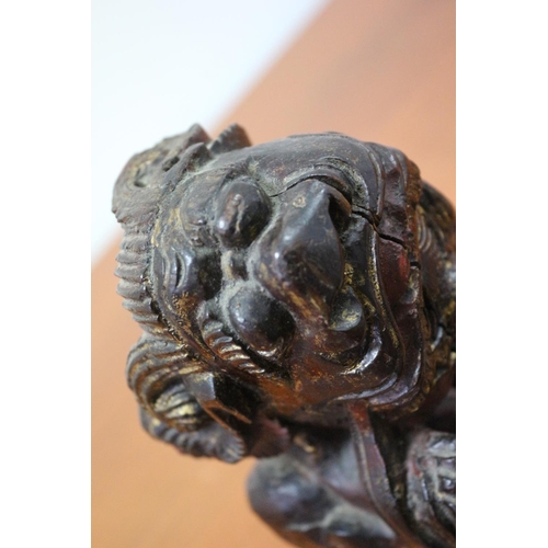 535 - Vintage possibly antique Hand-carved Chinese Dog Fo 23 cm