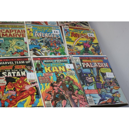 547 - A collection of 30 1970's Marvel Comics, all boarded and bagged. Good condition