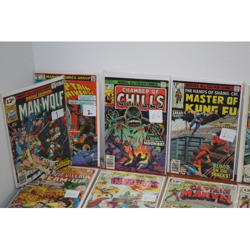 547 - A collection of 30 1970's Marvel Comics, all boarded and bagged. Good condition