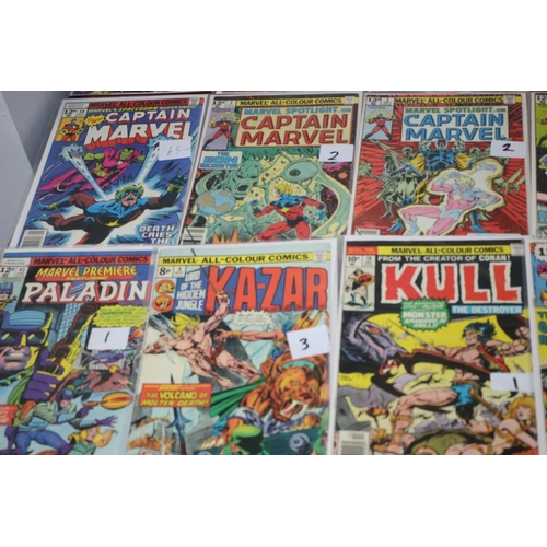 547 - A collection of 30 1970's Marvel Comics, all boarded and bagged. Good condition