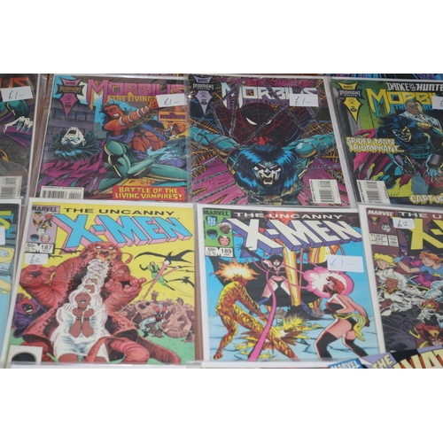 548 - A collection of Marvel Comics including 'Morbius', 'X-Men. All boarded and bagged. (US). Good condit... 