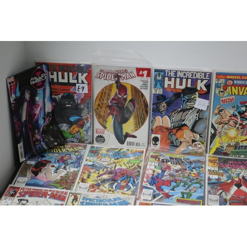 549 - 30 Marvel Comics including 'Spider Man, 'Hulk', 'Invaders', 'X-Men and others.