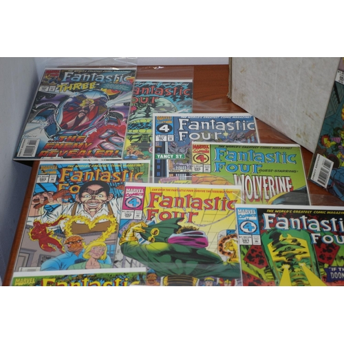 563 - Box of mixed age Comics including 'Fantastic 4', 'Machine Man', and many more