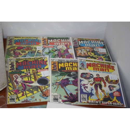 563 - Box of mixed age Comics including 'Fantastic 4', 'Machine Man', and many more