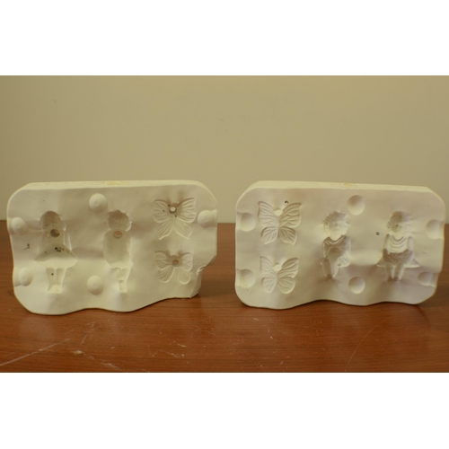 143 - 2 x Alabertas  1138 Ceramic mould Butterfly's and child