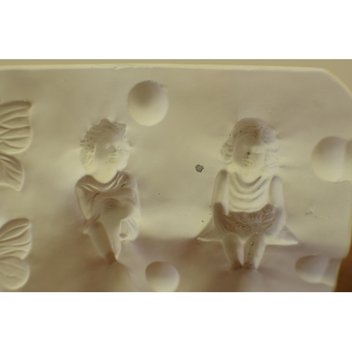 143 - 2 x Alabertas  1138 Ceramic mould Butterfly's and child