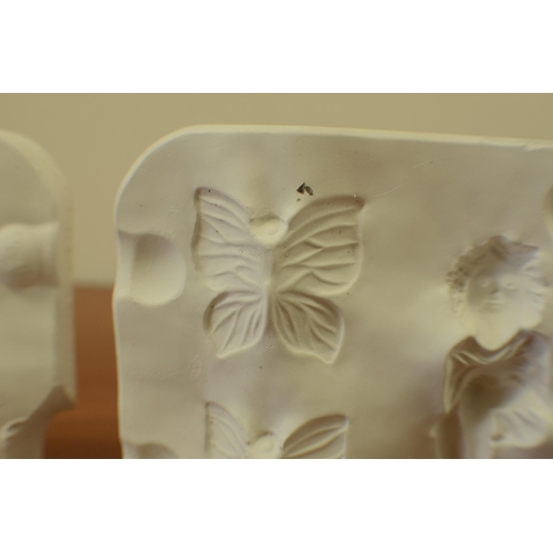 143 - 2 x Alabertas  1138 Ceramic mould Butterfly's and child