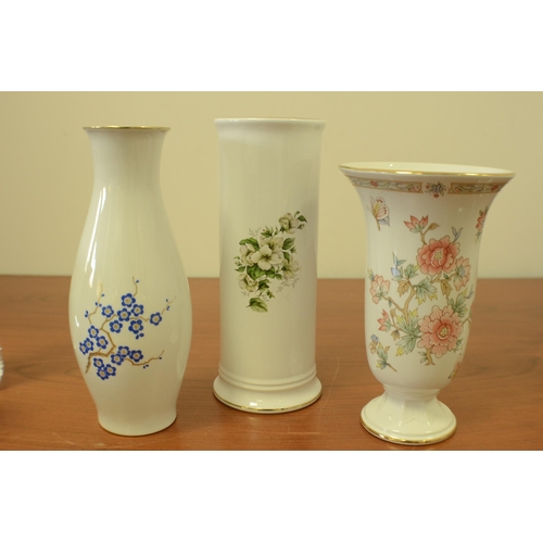 163 - A selection of Various size vases glass and ceramic