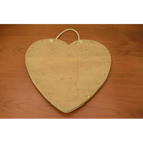 173 - Merry Christmas Wooden love Hearts  Red Frost pattern 40cm x39cm