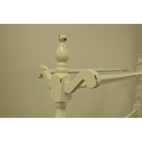 176 - Nice Aged Wooden Towel Rail white free standing 79cm x63cm