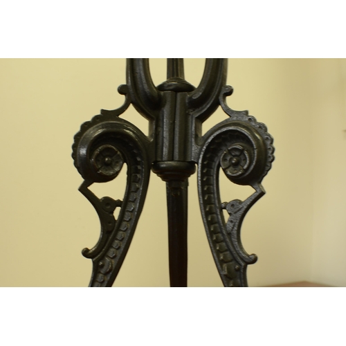 178 - Cast Iron Ornate Leg Bistro Table 67cm high 44cm diameter