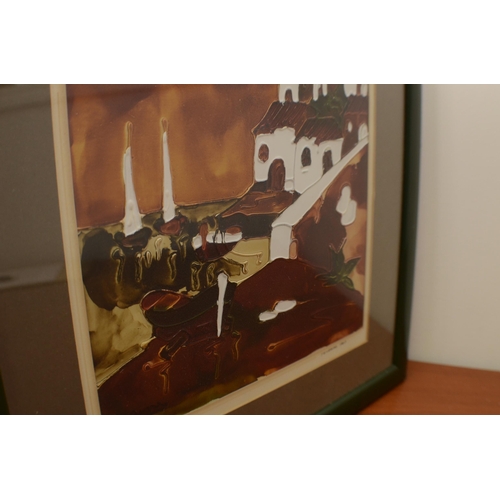 313 - A Street Scene of Tenerife 1987 Signed 50x39cm