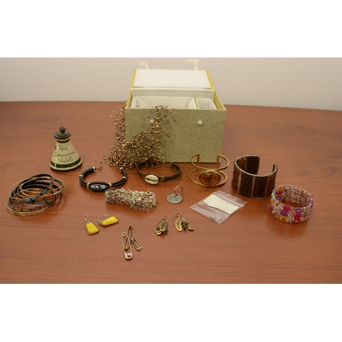 314 - A Selection of Costume Bangles and Other Jewellery in Box