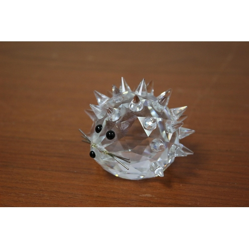 826 - Swarovski Crystal Hedgehog, stamped on bottom 7 cm