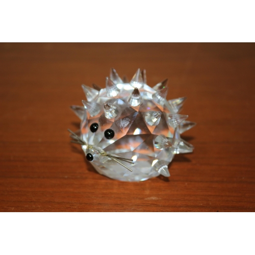 826 - Swarovski Crystal Hedgehog, stamped on bottom 7 cm