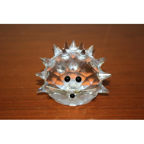 826 - Swarovski Crystal Hedgehog, stamped on bottom 7 cm