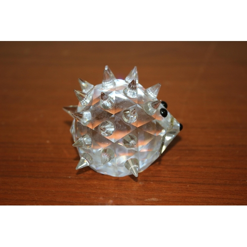 826 - Swarovski Crystal Hedgehog, stamped on bottom 7 cm