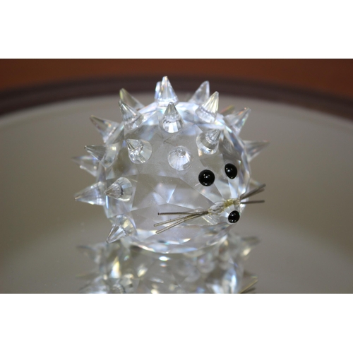 826 - Swarovski Crystal Hedgehog, stamped on bottom 7 cm