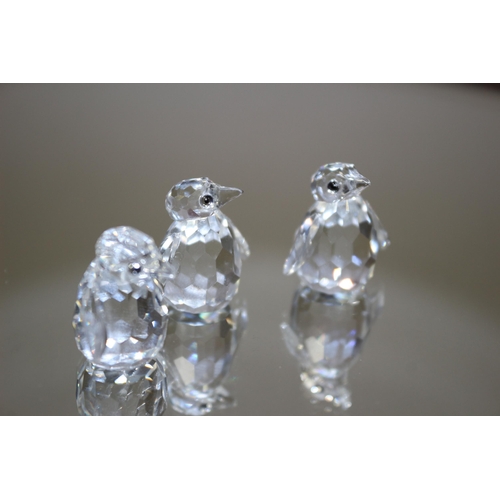 120 - Swarovski  After 1989 Crystal 3 PENGUINS, stamped on bottom, 2.5 cm