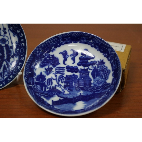 169 - 2 Oriental blue and white pin dishes