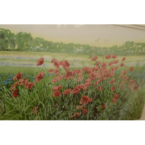 406 - Artist Proof print by John Harvey titled Poppy Fields 45x47