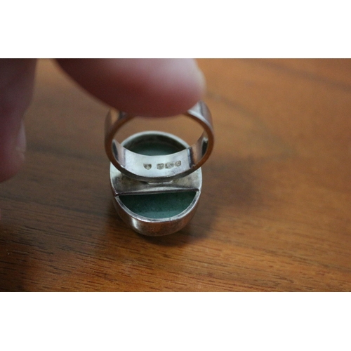 242 - Presented as Silver Hallmarked Ring with Green Stone