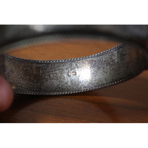 245 - Presented as Vintage Silver Hallmarked Decoratively Etched Bangle with Safety Chain