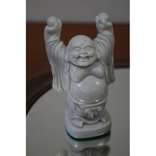 281 - 2 x Happy believed to be Composite  Buddha's 1xRed, 1 x White