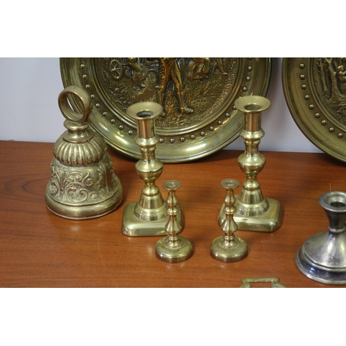 358 - A Large Selection of Brassware including Candle Sticks plus more