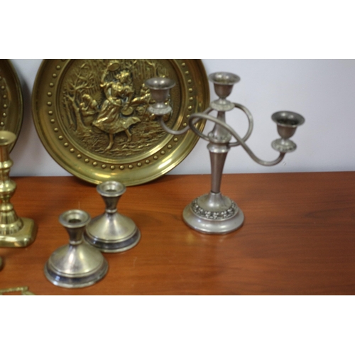 358 - A Large Selection of Brassware including Candle Sticks plus more